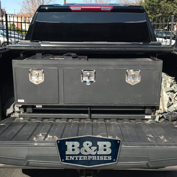 bomb squad specialty pan in a truck bed