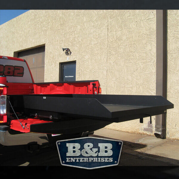 standard pan extended in a truck bed